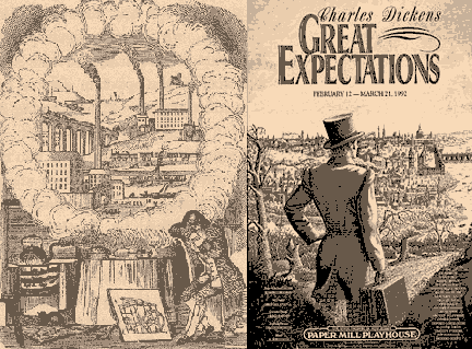 Figura 3. Izquierda, La Inglaterra en industrialización de Engels; y derecha, "Grandes Esperanzas": La ciudad como escenario en Dickens.