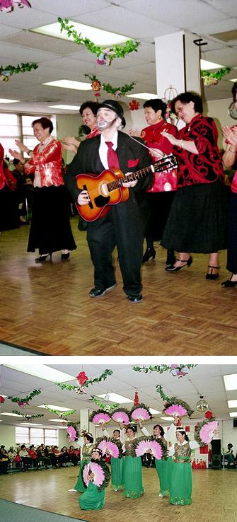 Figura 4. A través de los años, la composición de la población de Brooklyn local ha variado muchísimo a partir de la creciente migración china. Estas fotos fueron tomadas en la celebración del Año nuevo Chino en el Senior Citizen Center de Bensonhurst, Brooklyn. El evento fue organizado por AMICO (American Italian Coalition of Organization).