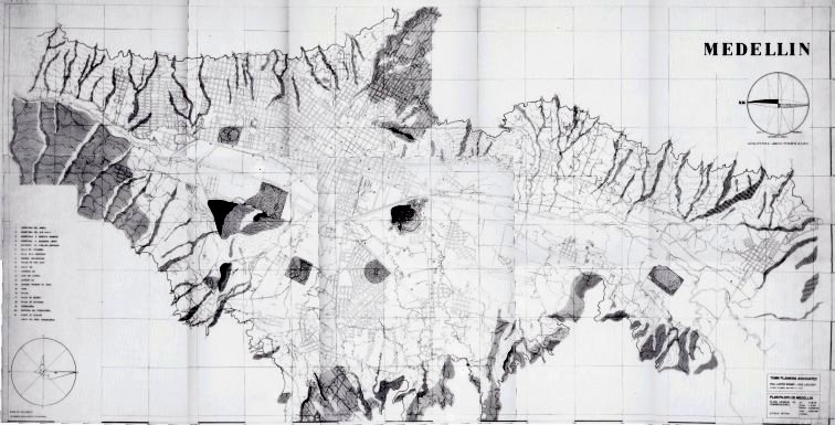 Figura 5. Plano del Plan Piloto de Medellín de Wiener y Sert, 1951 (Escuela de Hábitat CEHAP, Universidad Nacional de Colombia sede Medellín).