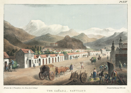 Fig. 3. The Cañada-Santiago. Peter Schmidtmeyer, 1824. Fuente: Archivo Visual de Santiago.