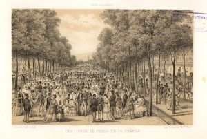 Fig. 7. Una tarde de paseo en La Cañada. Frédéric Sorrieu, 1872. Fuente: Archivo Visual de Santiago.