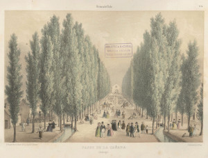 Fig 8. Paseo de La Cañada (Santiago). Claudio Gay, 1854. Fuente: Archivo Visual de Santiago.