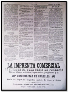 Fig. 2. Aviso de imprenta en diario El Dia. Fuente: Carvajal Cien Años: edición conmemorativa, 1904-2004. (2004). Carvajal, Colombia.